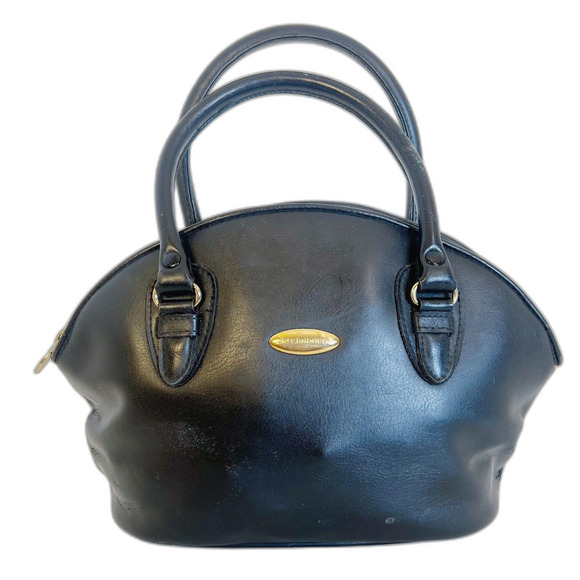 Vintage Liz Claiborne Black Leather Shoulder Bag Purse - Picture 1 of 8